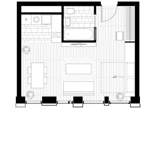 Студия 36.6 м²