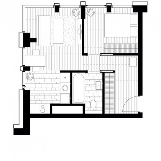 Однокомнатная квартира 38.3 м²