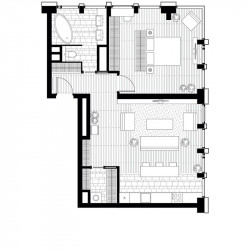 Двухкомнатная квартира 76.5 м²