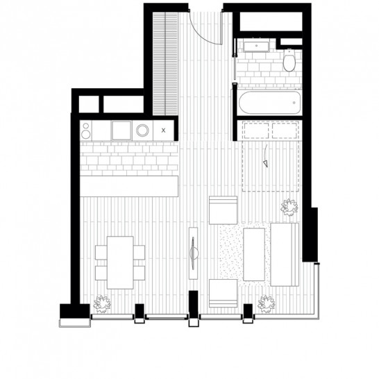 Студия 45.4 м²